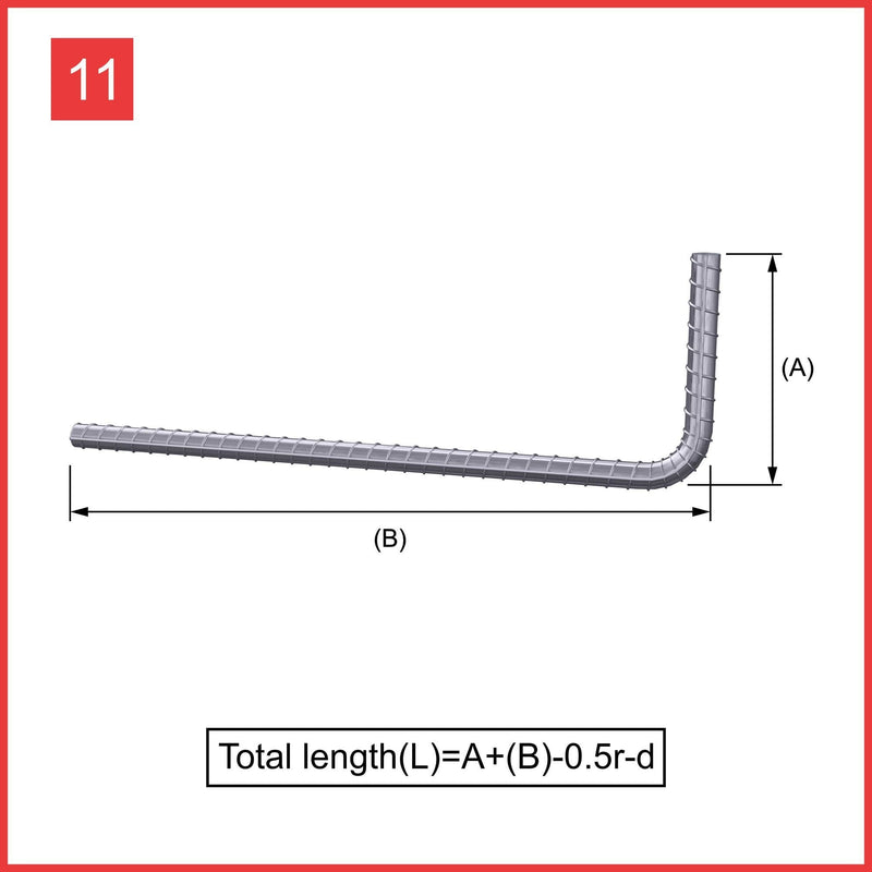 Custom Cut & Bent Rebar - Shape Code 11 -  Tzursteel