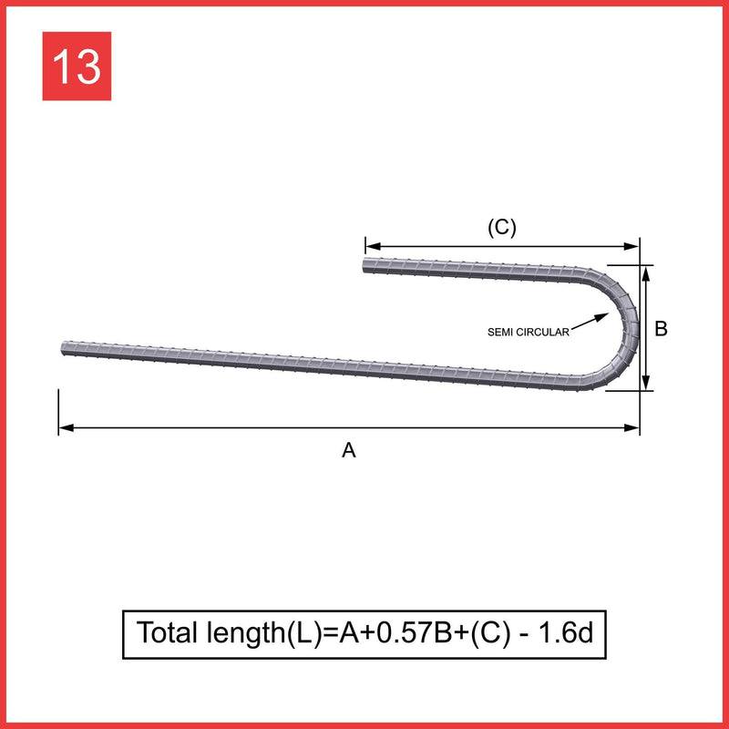 Custom Cut & Bent Rebar - Shape Code 13 -  Tzursteel