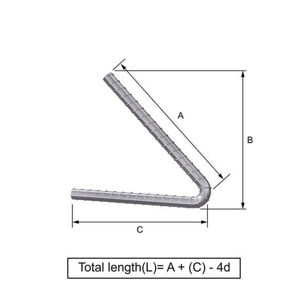 Custom Cut & Bent Rebar - Shape Code14 -  Tzursteel