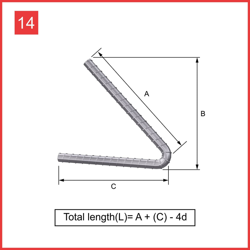 Custom Cut & Bent Rebar - Shape Code14 -  Tzursteel