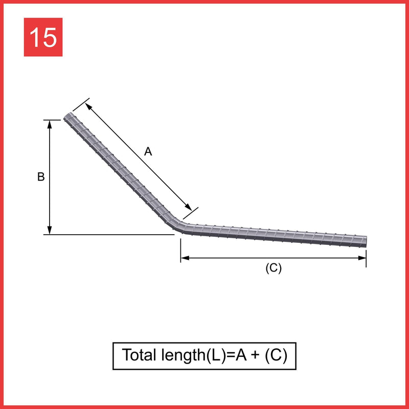 Custom Cut & Bent Rebar - Shape Code 15 -  Tzursteel