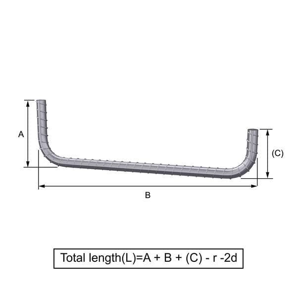 Custom Cut & Bent Rebar - Shape Code 21 -  Tzursteel