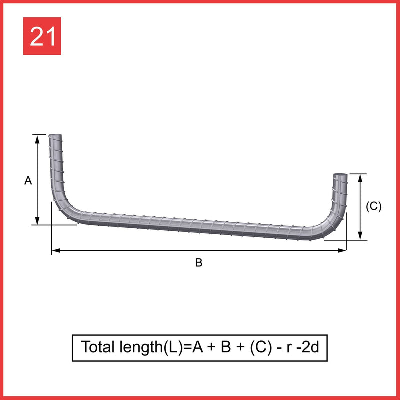 Custom Cut & Bent Rebar - Shape Code 21 -  Tzursteel