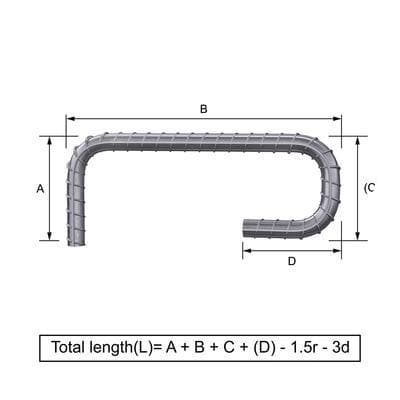 Custom Cut & Bent Rebar - Shape Code 22 -  Tzursteel