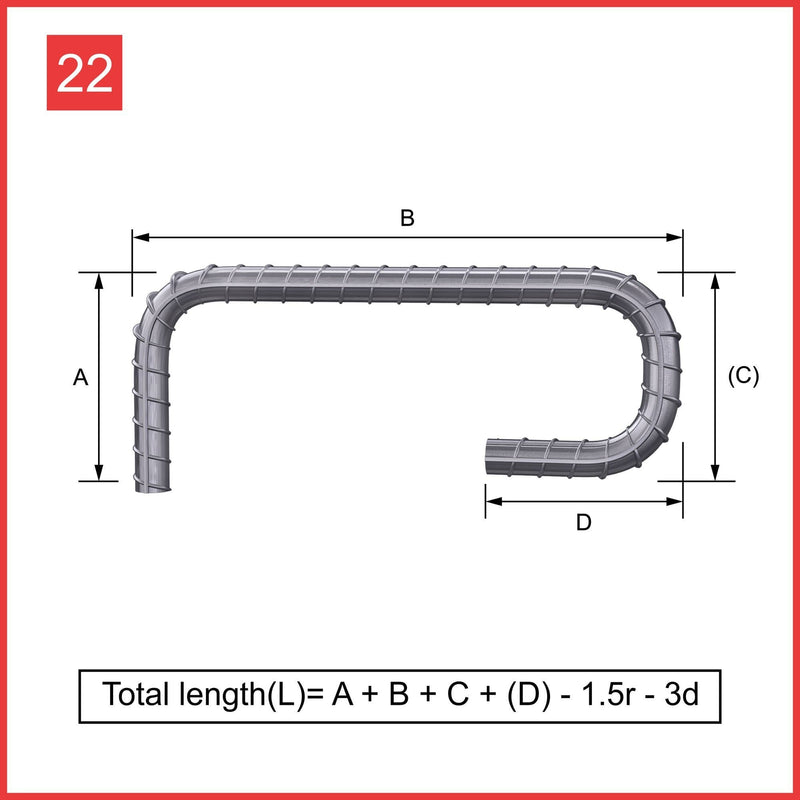 Custom Cut & Bent Rebar - Shape Code 22 -  Tzursteel