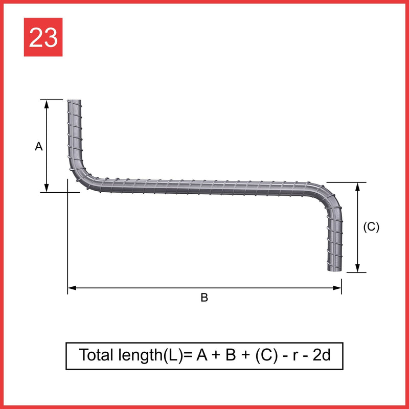 Custom Cut & Bent Rebar - Shape Code 23 -  Tzursteel