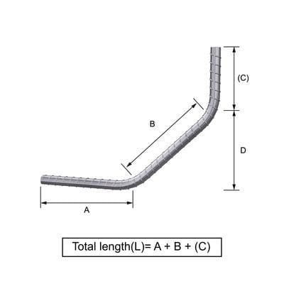 Custom Cut & Bent Rebar - Shape Code 24 -  Tzursteel