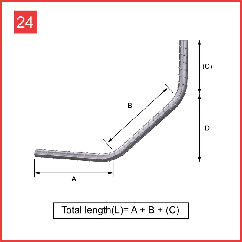 Custom Cut & Bent Rebar - Shape Code 24 -  Tzursteel