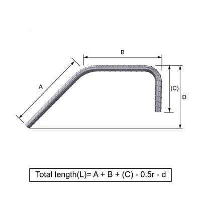 Custom Cut & Bent Rebar - Shape Code 27 -  Tzursteel