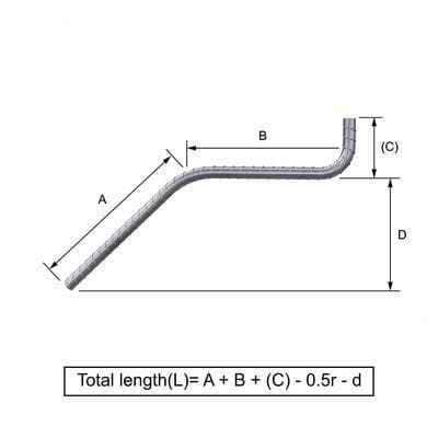 Custom Cut & Bent Rebar - Shape Code 28 -  Tzursteel