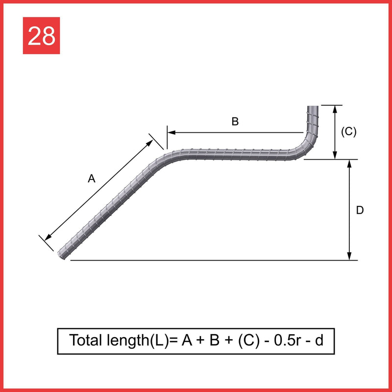 Custom Cut & Bent Rebar - Shape Code 28 -  Tzursteel