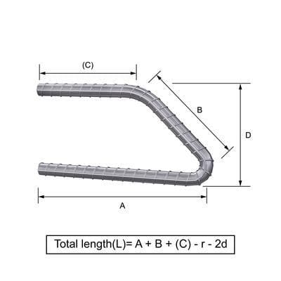 Custom Cut & Bent Rebar - Shape Code 29 -  Tzursteel