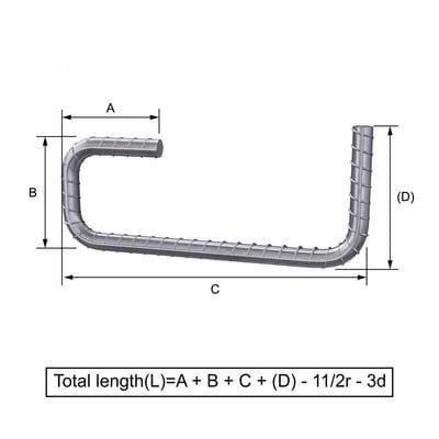 Custom Cut & Bent Rebar - Shape Code 31 -  Tzursteel