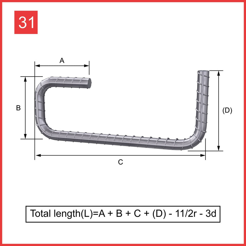 Custom Cut & Bent Rebar - Shape Code 31 -  Tzursteel