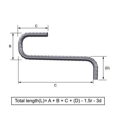 Custom Cut & Bent Rebar - Shape 32 -  Tzursteel