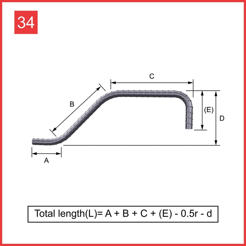 Custom Cut & Bent Rebar - Shape Code 34 -  Tzursteel