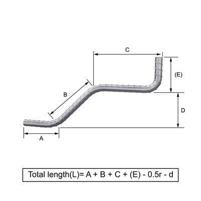 Custom Cut & Bent Rebar - Shape Code 35 -  Tzursteel