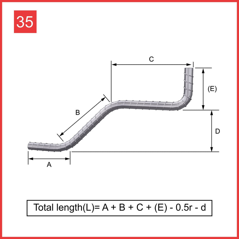 Custom Cut & Bent Rebar - Shape Code 35 -  Tzursteel