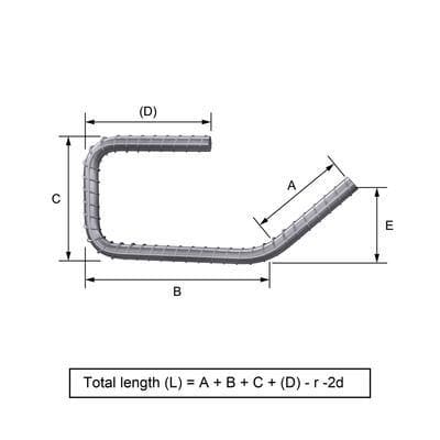 Custom Cut & Bent Rebar - Shape Code 36 -  Tzursteel