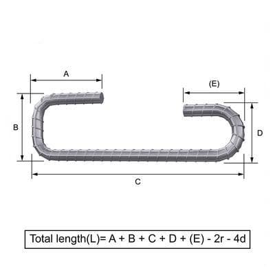 Custom Cut & Bent Rebar - Shape Code 41 -  Tzursteel