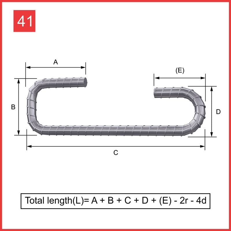 Custom Cut & Bent Rebar - Shape Code 41 -  Tzursteel