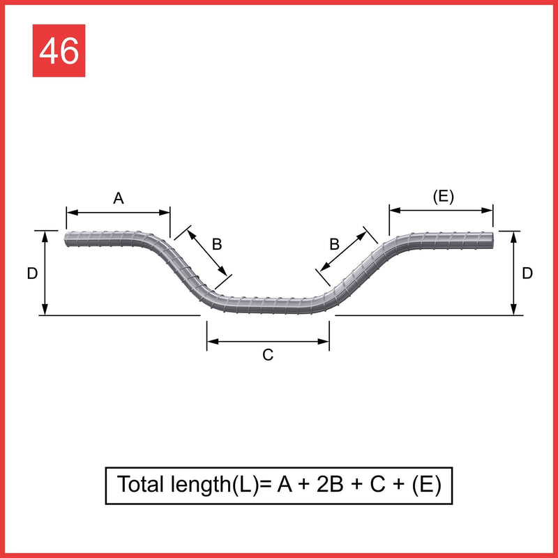 Custom Cut & Bent Rebar - Shape Code 46 -  Tzursteel