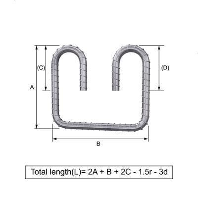 Custom Cut & Bent Rebar - Shape Code 47 -  Tzursteel