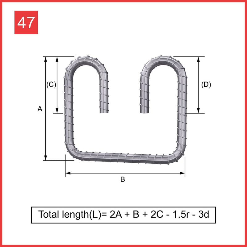 Custom Cut & Bent Rebar - Shape Code 47 -  Tzursteel