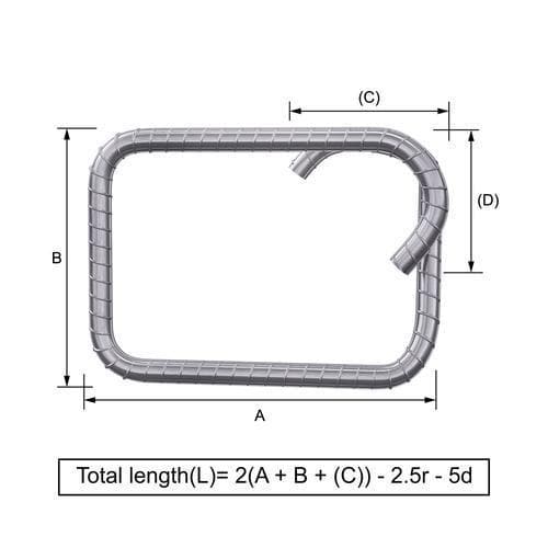 Custom Cut & Bent Rebar - ShapeCode 51-1 -  Tzursteel