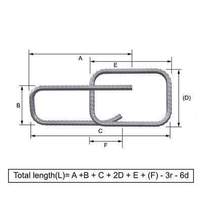 Custom Cut & Bent Rebar - Shape Code 64 -  Tzursteel